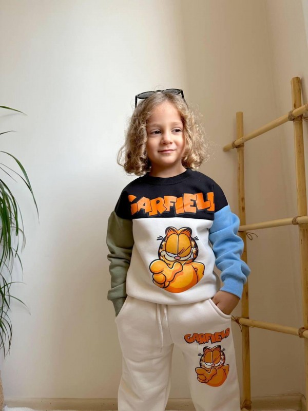 Şardonlu Garfield Baskılı Eşofman Takımı